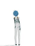  ayanami_rei back blue_hair bodysuit gen lowres neon_genesis_evangelion oekaki plugsuit short_hair solo white_bodysuit 