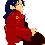  back curvy gen katsuragi_misato looking_back lowres neon_genesis_evangelion oekaki solo uniform 