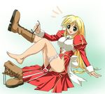  artist_request barefoot blonde_hair boots high_priest lowres ragnarok_online shoes single_shoe solo 