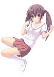  bad_id bad_pixiv_id blush brown_eyes brown_hair kneehighs legs minami-ke minami_kana school_uniform skirt socks solo tenkuu_nozora twintails 