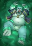 2024 anthro bear belly big_belly blue_body bonasiah bound full_attack goo_creature hi_res kemono male mammal moobs navel nipples open_mouth overweight overweight_male reddo12340 solo sophring_jie white_body