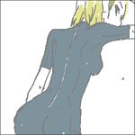  akagi_ritsuko ass back blonde_hair curvy gen looking_back lowres neon_genesis_evangelion oekaki solo wetsuit 