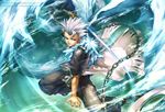  bankai bleach chain daiguren_hyourinmaru_(bankai) green_eyes haori hitsugaya_toushirou ice ice_wings japanese_clothes kevin_yan male_focus solo sword taichou_haori weapon white_hair wings 