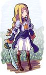  agrias_oaks amami_amayu blonde_hair blue_eyes final_fantasy final_fantasy_tactics long_hair solo sword weapon 