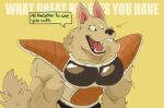 anthro armor biceps canid canine canis crimenes dragon_ball fur male mammal muscular muscular_anthro muscular_male solo tail wolf
