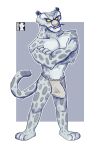 absurd_res anthro bulge clothing dreamworks felid hi_res kung_fu_panda leopard male mammal pantherine pecs simple_background snow_leopard solo syforg tai_lung_(kung_fu_panda) underwear whiskers yellow_eyes