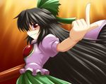  bad_id bad_pixiv_id black_hair bococho hair_ribbon long_hair red_eyes reiuji_utsuho ribbon solo touhou very_long_hair 