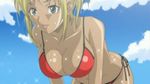  bikini blonde_hair breasts cleavage kyo_no_go_no_ni kyou_no_go_no_ni side-tie_bikini swimsuit tan 