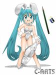  alcohol animal_ears aqua_eyes aqua_hair bare_legs bottle bunny_ears bunnysuit chibi eraser hatsune_miku headset long_hair maguta microphone pencil solo tombow_mono twintails vocaloid wine wooden_pencil 