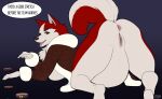 2024 5_fingers anthro anthrofied anus ass_up balto_(series) belly big_belly black_nose bottomless bottomless_anthro bottomless_female butt canid canine canis clothed clothing dialogue domestic_dog english_text fangs female fingers fur genitals hi_res humanoid_hands husky jacket jenna_(balto) mammal multicolored_body multicolored_fur nordic_sled_dog open_mouth open_smile pregnant pregnant_anthro pregnant_female pussy raised_tail red_body red_fur smile solo speech_bubble spitz tail tauttum teeth text tongue tongue_out topwear two_tone_body two_tone_fur universal_studios white_body white_fur