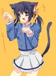  animal_ears bad_id bad_pixiv_id blue_hair brown_eyes cat_ears cat_tail clannad kairi_(strawberry_drop) long_hair paw_pose solo sunohara_mei tail twintails 