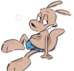 anthro bashful briefs bulge clothing cursor detailed_bulge gay-rabbit hand_on_chest macropod male mammal marsupial nickelodeon overbite paws rocko's_modern_life rocko_rama sitting solo tail underwear wallaby