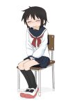  >_< 1girl between_legs black_hair black_socks blue_sailor_collar blue_skirt blush chair clenched_teeth closed_eyes commentary_request embarrassed flat_chest full_body hand_between_legs have_to_pee highres kneehighs large_variant_set legs_together long_sleeves miniskirt neckerchief nose_blush on_chair original own_hands_together pleated_skirt ponnu_(tnpn2yw) red_neckerchief red_shoes sailor_collar school_chair school_uniform serafuku shirt shoes short_hair sidelocks sitting skirt socks solo teeth v_arms variant_set wavy_mouth white_shirt 
