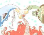 2021 5:4 alcohol beer beverage blue_body blue_eyes brown_shell cheloniid crush_(finding_nemo) disney female feral finding_dory finding_nemo fish giant_pacific_octopus green_body green_eyes green_sea_turtle group hai_xiaolu hank_(finding_dory) japanese_text male marine mr._ray_(finding_nemo) open_mouth orange_body orange_tentacles pixar ray_(fish) reptile scalie sea_turtle shell simple_background spots tentacles text translated trio turtle watermark white_background white_spots