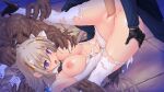  1boy 1girl :o ahoge armpits black_gloves blood blue_eyes blush breasts breasts_out brown_hair censored defloration elbow_gloves folded game_cg gangbang genseishinki_sacred_virth gloves grabbing_another's_breast groping group_sex hair_ornament hair_ribbon hetero high_heels holding_legs interspecies jewelry large_breasts large_variant_set leg_grab long_hair lying magical_girl monster mosaic_censoring multiple_boys navel nipples non-web_source official_art on_back open_mouth penis purple_eyes pussy rape restrained ribbon sacred_claire sex shiny_skin shoes solo_focus spread_legs tears thighhighs tierna_aeride_throne torn_clothes torn_gloves torn_thighhighs vaginal variant_set white_gloves white_thighhighs yuugure_pairo 