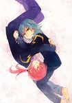  bad_id bad_pixiv_id barefoot blue_hair closed_eyes hug inazuma_eleven_(series) inazuma_eleven_go kariya_masaki kirino_ranmaru lightning_bolt male_focus multiple_boys pink_hair riho rotational_symmetry sky star_(sky) starry_sky twintails yellow_eyes 