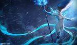  blizzard blue_hair breasts ice_armor janna_windforce league_of_legends long_hair nipples nude nude_filter photoshop pussy staff tiara uncensored 