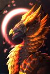 alegrimm capcom cherry_blossom deltharkith dragon elder_dragon feral flower hi_res male malzeno monster_hunter moon mythological_creature mythological_scalie mythology plant prunus_(flower) scalie solo teeth tongue