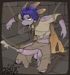 absurd_res adventurer amphibian anthro axolotl balls bdsm bodily_fluids bondage boots bottomwear bound breath bruised cape clothing cum cumshot ejaculation footwear genital_fluids genitals glans hair hi_res kneeling kneeling_on_ground looking_pleasured male marine mole_salamander navel panting pants penis plant purple_body purple_hair redtrauma salamander shirt shoes smile solo tail topwear torn_bottomwear torn_clothing torn_pants torn_shirt torn_topwear vines