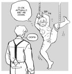 animal_humanoid avian avian_humanoid bdsm bondage bound breasts clothed clothing digital_media_(artwork) duo edward_(starfleetrambo) feathers female fish fish_humanoid genitals hair hi_res human humanoid hybrid male mammal marine marine_humanoid monochrome navel nipples not_furry nude oarfish_humanoid oskar_(starfleetrambo) pubes pubic_feathers rope scales simple_background siren siren_and_scientist sketch speech_bubble starfleetrambo text trans_(lore) trans_man_(lore) vulva