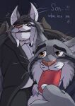 absurd_res age_difference anthro anthro_on_anthro anthro_penetrated anthro_penetrating anthro_penetrating_anthro aroused aroused_by_another aroused_male ball_grab balls barazoku bedroom_eyes black_background black_body black_bottomwear black_clothing black_fur black_jacket black_pants black_topwear bottomwear bow_tie brown_eyes canada_lynx claws clothed clothing dawawolf dialogue disney duo english_text erection father_(lore) father_and_child_(lore) father_and_son_(lore) felid feline fellatio flirting flirting_look fur genitals grey_body grey_fur hand_on_balls hand_on_penis hi_res holding_balls holding_erection holding_penis incest_(lore) jacket larger_anthro larger_male licking looking_at_another looking_at_partner looking_down looking_down_at_another looking_down_at_partner looking_up looking_up_at_another looking_up_at_partner low-angle_view lynx male male/male male_penetrated male_penetrating male_penetrating_male mammal manly mature_anthro mature_male milton_lynxley multicolored_body multicolored_fur muscular muscular_anthro muscular_male narrowed_eyes older_anthro older_male open_bottomwear open_clothing open_pants oral oral_penetration pants parent_(lore) parent_and_child_(lore) parent_and_son_(lore) pawbert_lynxley penetration penile penile_penetration penis penis_grab penis_in_mouth penis_lick pink_nose red_penis seductive sex shirt simple_background size_difference smaller_anthro smaller_male smile smirk smirking_at_another smirking_at_partner son_(lore) surprised text tongue topwear whiskers white_body white_bow_tie white_clothing white_fur white_shirt white_topwear younger_anthro younger_male zootopia
