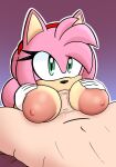 accessory amy_rose anthro areola big_breasts bracelet breast_play breasts clothing duo eulipotyphlan eyelashes fellatio female front_view fur genitals gloves gloves_only green_eyes hair hair_accessory hairband handwear handwear_only head_tuft hedgehog hi_res human jewelry male male/female mammal mostly_nude nipples nude oral penile penis pink_areola pink_body pink_fur pink_hair pink_nipples purple_background sega sex short_hair simple_background sonic_the_hedgehog_(series) tan_body tan_fur tan_skin titfuck titfuck_fellatio tuft white_clothing white_gloves white_handwear xenrevv