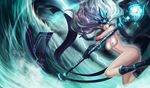  janna_windforce league_of_legends long_hair nipples nude nude_filter photoshop staff tiara white_hair 