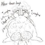 1:1 2025 ambient_arthropod ambient_fly ambient_insect black_and_white blood bodily_fluids breasts comic cough crotch_breasts death dialogue digital_drawing_(artwork) digital_media_(artwork) dying english_text female female_feral feral fluffy_pony fluffy_pony_(species) genitals gore grotesque_death guts hi_res intestines lying mammal monochrome on_back organs overweight overweight_female pain solo stitch_(sewing) suffering text vein veiny_belly veiny_breasts vomit vulva yellowcottoncandy030