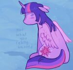 ariariari.png blush equid equine female feral friendship_is_magic hasbro hi_res horn looking_back mammal melancholic my_little_pony mythological_creature mythological_equine mythology shadow solo sparkles twilight_sparkle_(mlp) winged_unicorn wings