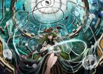  bad_id bad_pixiv_id closed_eyes crown dress green_hair hakurei_reimu highres long_dress shiki_eiki solo touhou urabe_michiru 