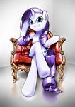  blue_eyes chair cutie_mark equine eyeshadow female friendship_is_magic fur hair horn horse makeup mammal my_little_pony navel pony purple_hair rarity_(mlp) sitting smile solo unicorn white_fur yoka-the-changeling 