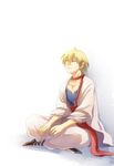  ali_baba_saluja blonde_hair closed_eyes indian_style luoyin magi_the_labyrinth_of_magic male_focus scarf sitting solo 
