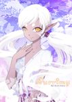  aion bad_id bad_pixiv_id dark_skin kaminary long_hair pointy_ears solo white_hair yellow_eyes 