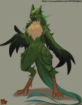 3_toes 4_toes absurd_res alternative_fashion ankle_chain anklet anthro avian avian_feet beak beak_scar bedroom_eyes bird bracelet chain chest_tuft claws collar dark_body dark_feathers digital_media_(artwork) ear_piercing ear_tuft eyelashes feather_hair feather_hands feather_markings feather_tuft feathered_chest feathered_wings feathers feet femboy fluffy fluffy_ears fluffy_tail from_front_position goth green_body green_feathers green_hair hair hi_res hybrid jewelry legband long_feathers long_tail looking_at_viewer male male_anthro markings mrwhitebear narrowed_eyes nude orange_eyes paws piercing pseudo_hair punk ring_piercing seductive simple_background slim smile solo spiked_anklet spiked_bracelet spiked_collar spiked_legband spikes standing tail tail_feathers talons talons_(za121) tan_chest tan_tuft text toes tuft url wings