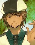  brown_eyes brown_hair cabbie_hat facial_hair hat kaburagi_t_kotetsu kuzuno_ha male_focus necktie solo stubble tiger_&amp;_bunny vest waistcoat 