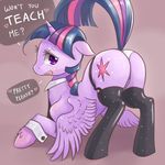  &lt;3 begging cutie_mark equine friendship_is_magic horn horse lifted_tail my_little_pony panties pony stockings underwear winged_unicorn wings 