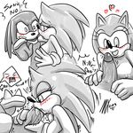  &lt;3 areola big_breasts blush breasts crossgender english_text erect_nipples erection fellatio female hedgehog knuckles_the_echidna male mammal monkeyxflash monochrome nipples nude oral oral_sex penis sega sex sonic_(series) sonic_the_hedgehog straight text 