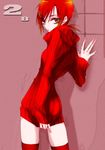  hino_akane_(smile_precure!) looking_at_viewer precure red_eyes red_hair short_hair smile_precure! solo sweater tima 