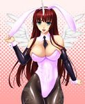  animal_ears breasts bunnysuit cleavage clothed clothing cutie_mark edit equine female friendship_is_magic green_eyes hair horn human humanized lauren_faust_(character) mammal my_little_pony necktie open_mouth rabbit_ears rammbrony red_hair rindou solo winged_unicorn wings 