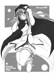  asuna_(sao) cape greyscale hood long_hair monochrome sword_art_online thighhighs umesato_yukino 
