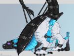 absurd_res anal_beads anus arti-ramon bandage bdsm belly belly_plates belt binder_(restraint) blizzard_(azmerond) blue_belly blue_horn blue_markings blue_penis bodily_fluids bondage bound clothing collar cuff_(restraint) cum cum_in_ass cum_inside digital_media_(artwork) dildo dragon egg_vibrator erection european_mythology eye_mask facial_horn feral feral_bondage fluffy genital_fluids genitals head_bondage headgear headwear hi_res highlights_(coloring) horn hypnosis hypnotic_eyes hypnotic_visor ice icicle latex latex_bondage latex_clothing latex_headwear latex_legwear latex_tail_stocking latex_thigh_highs leg_bondage legwear letterbox male markings membrane_(anatomy) membranous_wings mind_control mythological_creature mythological_scalie mythology nose_horn penile penis raised_tail restraints ribbed_horn scalie sex_toy simple_background solo spread_anus spread_legs spreading tail tail_bondage tail_tied thigh_highs vibrator vibrator_on_penis vibroegg western_dragon white_body wings wyvern