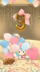  balloon countdown food heart highres love_ball official_art pachirisu poke_ball pokemon pokemon_day squirrel sticker 