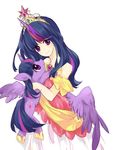  clothed clothing cutie_mark dress duo equine female friendship_is_magic hair holding horn horse human human_ponidox humanized lillin mammal my_little_pony pink_hair plain_background pony purple_eyes purple_hair smile square_crossover tiara twilight_sparkle_(mlp) two_tone_hair white_background winged_unicorn wings 