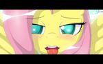  blush cloud clouds cyan_eyes equine female fluttershy_(mlp) friendship_is_magic fur hair hi_res horse inviting long_hair looking_at_viewer mammal my_little_pony open_mouth pegasus pink_hair pony portrait signature suggestive tongue tongue_out unnop64 wing_boner wings yellow_fur 