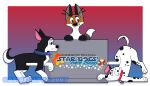  101_dalmatian_street 101_dalmatians absurd_res black_body black_ears black_fur black_nose black_paws black_spots blue_eyes brown_eyes canid canine canis christoons dalmatian danukistudio disney domestic_dog dylan_(101_dalmatians) fang_necklace feral fergus_(101_dalmatians) floppy_ears fox fur group hansel_(101_dalmatians) hi_res husky male mammal nordic_sled_dog pink_inner_ear red_fox spitz spots trio true_fox white_body white_fur white_paws 