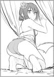  1girl ass condom highres kappasota_(katte_ni_kappa) looking_at_viewer monochrome nisekoi tachibana_marika 