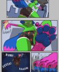 absurd_res alwhiteberry anthro city city_destruction cityscape clothed clothing comic deer destruction dirty dirty_feet don't_touch_my_pizza_(meme) extreme_size_difference feet foot_fetish foot_focus foot_play group hi_res kevin_(nyanwolf) macro male male/male mammal nyanwolf pawpads paws size_difference soles stomping stuck_to_foot trampling underfoot underwear underwear_only