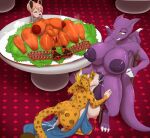 3_toes 4_toes 5_fingers anal anal_penetration anthro anthro_on_anthro anthro_penetrated anthro_penetrating anthro_penetrating_anthro balls bear big_balls big_breasts big_penis black_inner_ear_fluff black_nose black_pawpads blonde_hair bodily_fluids breasts brown_hair butt carrot character_prepared_as_food claws cum cum_from_ass cum_in_ass cum_inflation cum_inside cum_through death dragon duo eyebrows feet felid fellatio female female_penetrated fingers food food_fetish food_insertion food_play fur furniture genital_fluids genitals gore gore_focus gynomorph gynomorph/female gynomorph_penetrating gynomorph_penetrating_female hair hi_res huge_breasts huge_penis improvised_sex_toy inflation inner_ear_fluff inside intersex intersex/female intersex_penetrating intersex_penetrating_female jaguar kneeling larger_gynomorph larger_intersex lettuce mammal midnight_gospel_(character) multicolored_body multicolored_fur mythological_creature mythological_scalie mythology nipple_piercing nipples non-mammal_balls non-mammal_nipples oral orange_body orange_eyes orange_fur pantherine pawpads penetration penile penis piercing pink_nipples plant platter purple_balls purple_body purple_nipples purple_penis red_tongue scalie sex shaded size_difference smaller_female spots standing table tail tan_body tan_eyes tan_fur tears toes tongue tongue_out tuft vegetable vulva waynekan white_claws yellow_eyes