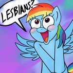  ? blush equine female friendship_is_magic hair horse lesbian mammal megasweet multi-colored_hair my_little_pony navel open_mouth parody pegasus pony purple_eyes rainbow_dash_(mlp) rainbow_hair rustydooks solo source_request spongebob_squarepants wing_boner wings 