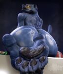 3d_(artwork) absurd_res anthro big_butt bodily_fluids butt clothed clothing convenient_censorship digital_media_(artwork) feet felid female foot_focus goat_(movie) hi_res iglooder jett_fillmore mammal nude pantherine pawpads sitting soles solo sony_corporation sony_pictures sweat sweaty_butt topless